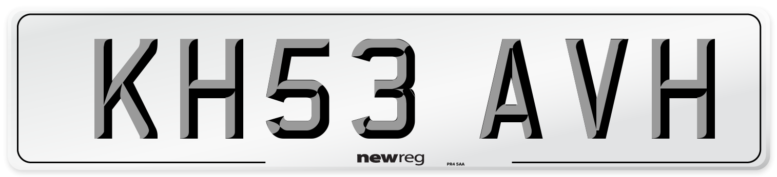 KH53 AVH Number Plate from New Reg